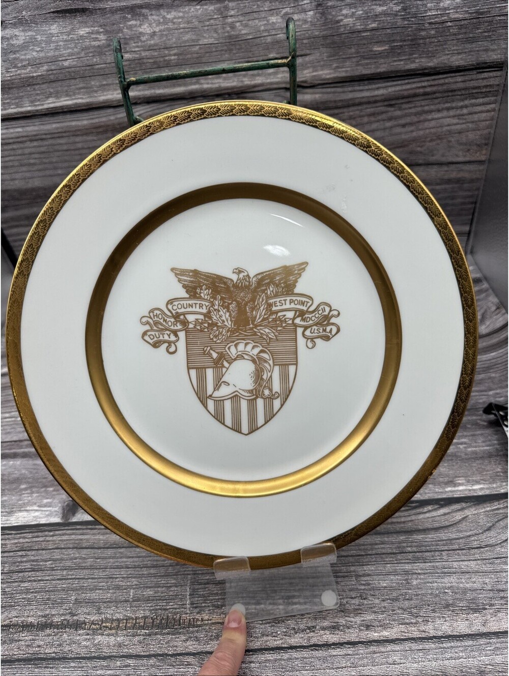 USMA West Point Military Academy Viletta China USA 10-1/2" Plate Gold Trim